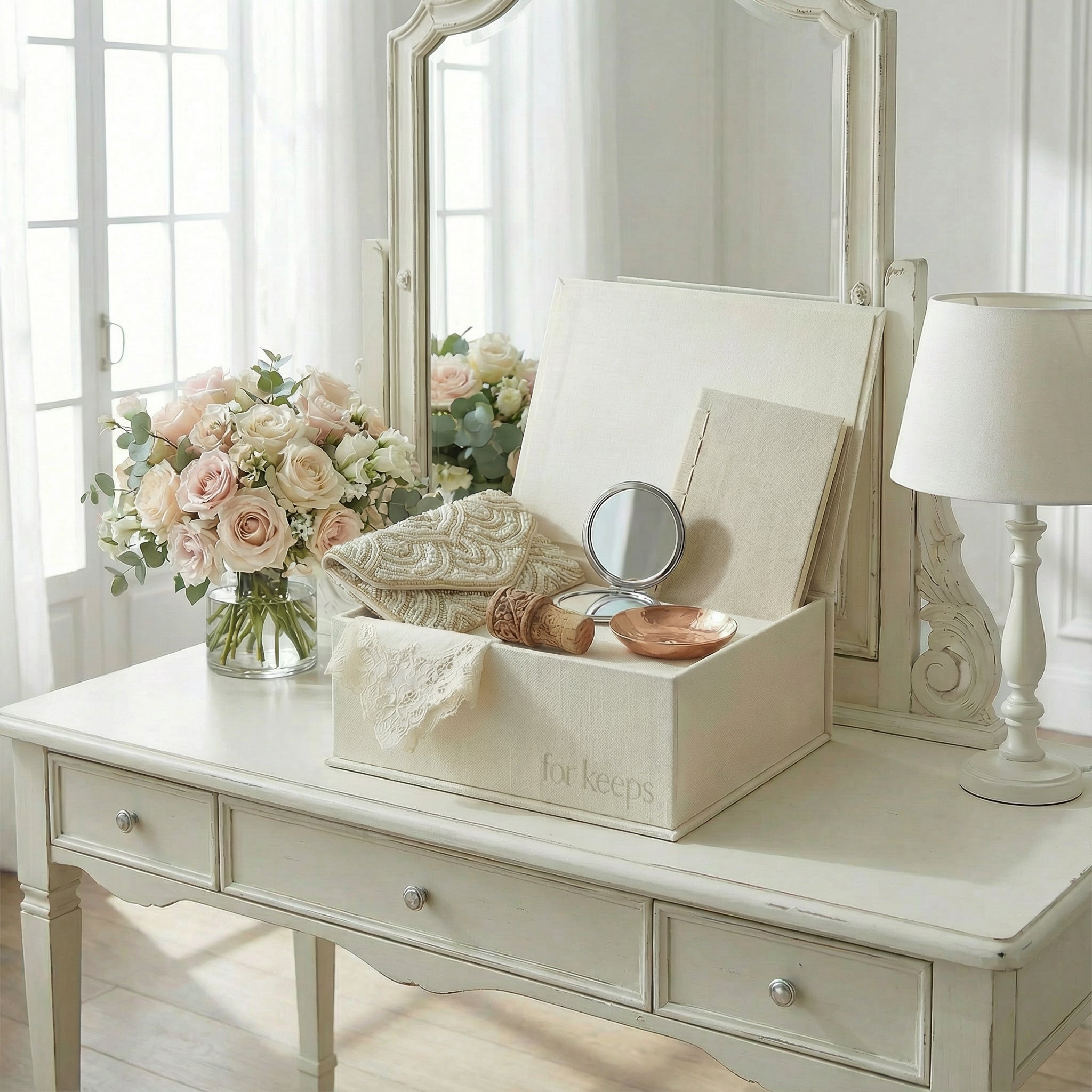 Bridal subscription box featuring heirloom wedding keepsakes by For Keeps