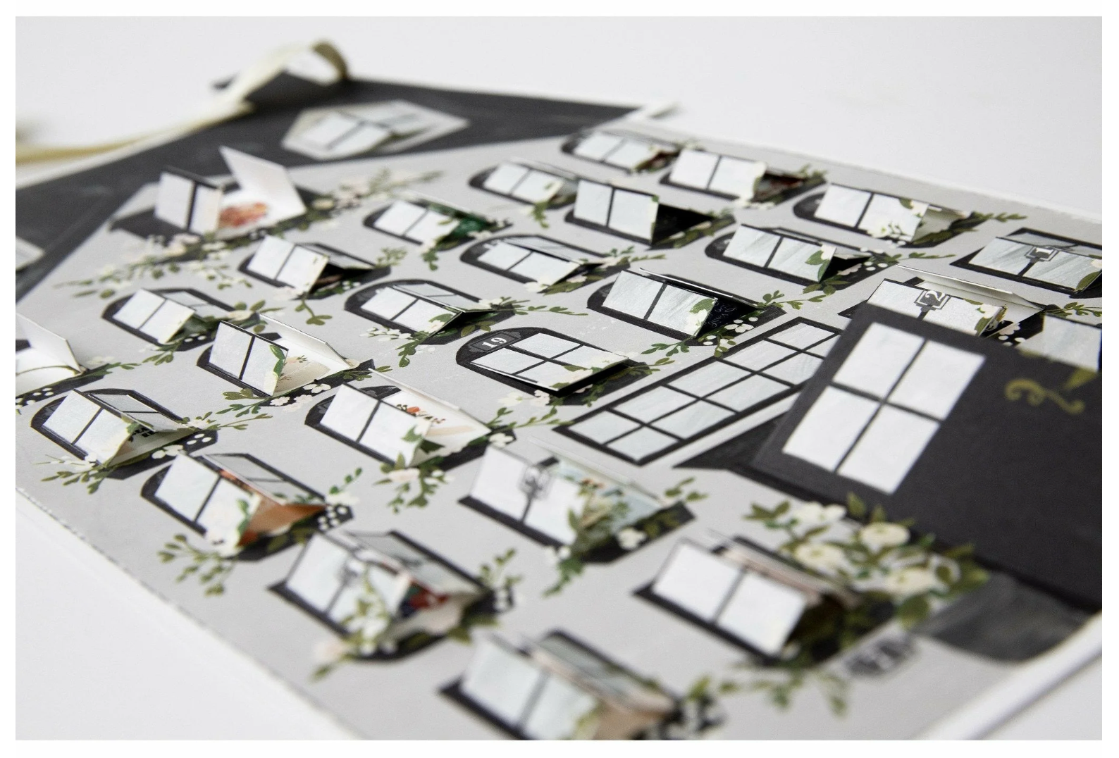 Calendar with a floral design on a white background